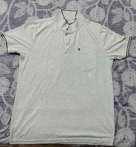 Men Off White Polo T-shirt
