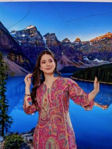 Jaipuri Printed Kurti With Pakistani Sleeve Style