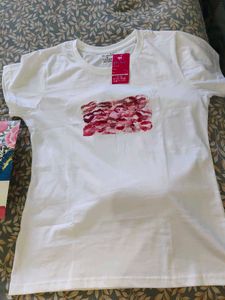 White Graphic Print Tee