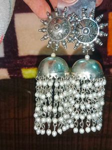 Silver Oxidised Earrings