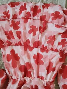 Floral Balloon Sleeve Dress