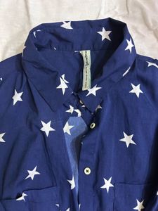 Y2k Starry Blue Top