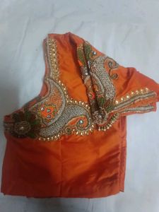 Orange Embroidered Blouse