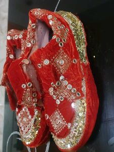 Red Sequin Embellished Shoes