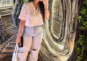 Stylish White Button-Up Shirt