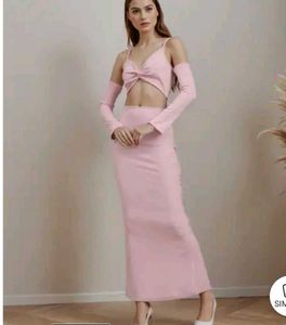 Shein Cute Tie-しp Halter Neck Full Sleeve Ribbed