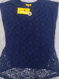 Navy Blue Net Style Top