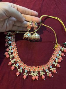 Peach Pink Jewellery Set
