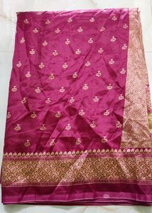 😍New Beautiful Pink Saree😍