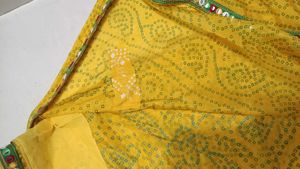 Yellow Bandhani print Saree