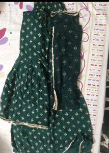 Green Printed Kurta Set
