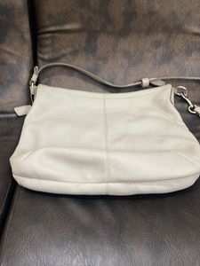 Coach Leather Shoulder Bag - Gray