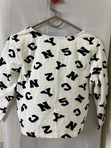 SALE!! White Crop Top With 3/4th Sleeves