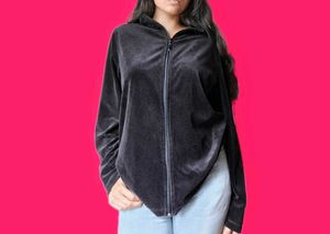 Black Velvet Zip-Up Jacket✨