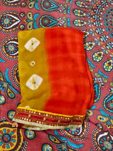 Laxmipati Women&#39;s Chiffon Saree red ♥️