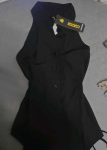 Chic Black Halter Top with corset back