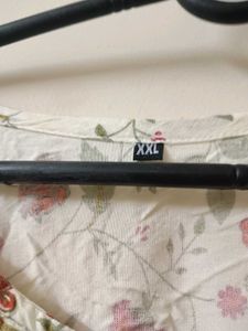 Floral Print White Kurta