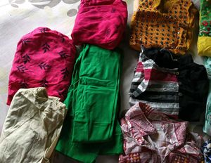 Mixed Indian Clothing Bundle Set Of 9 Kurti&amp; 4pant