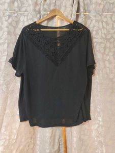 Black Lace Detail Top