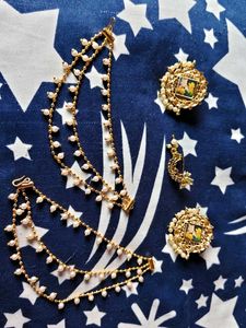 Earrings with Hair Chain