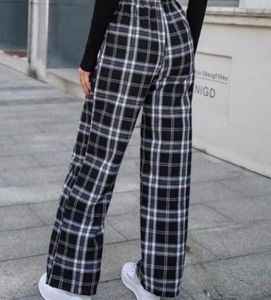 Trendy Plaid Wide Leg Pants