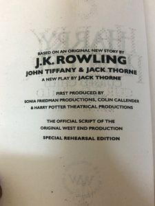 HARRY POTTER AND THE CURSED CHILD, unused Book...for Potterheads.