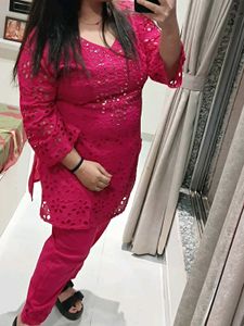 Pink Embroidered Kurta Set