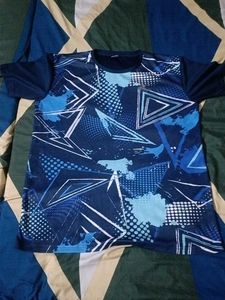 Stylish Blue Patterned T-Shirt