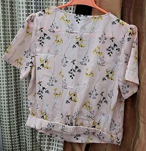 Floral Print Wrap Top