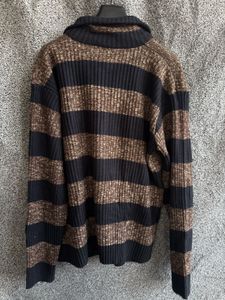 Striped Zip-Up Cardigan Sweater