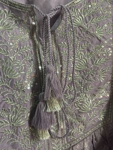 Embroidered Purple Kurta
