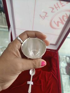 Pure Silver Bartan Set Wth Velvet Box