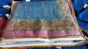 TISSUE ORGANZA Elegant Embroidered Saree