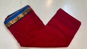 Rose Red &amp; Royal Blue Saree With Blouse