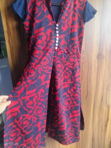 Patterned front &amp; Side Cut Kurta