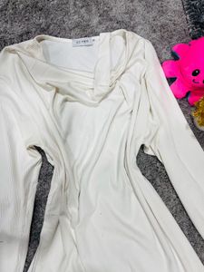 Ivory Knit Cardigan Dress