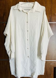 Oversized White Shirt With Diamond Buttons