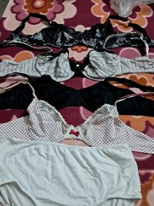 Combo Of  Five Imported Fabric Bra N Panty