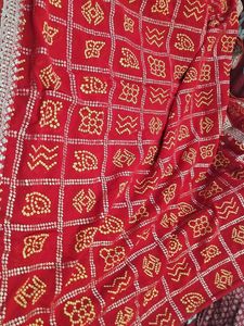 Red Bandhani saree with blouse