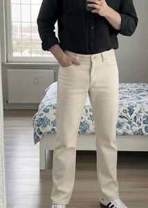 Off-White Cream Color Straight Fitted Trouser (Men