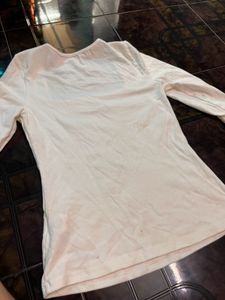 Deep Square Neck White Top