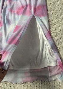 Tie Dye Mesh Midi Skirt