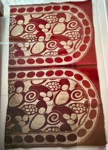 5 seater sofa cover- Royal red and golden work:3+2