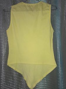 Cut Sleeves Yellow Top Hanging Front,Sale 70
