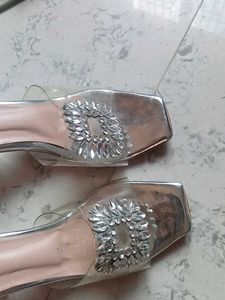 Rhinestone Clear Heels