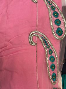pure chiffon pink saree
