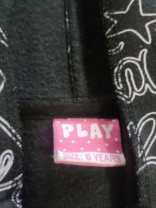 Girls Black Graphic Hoodie