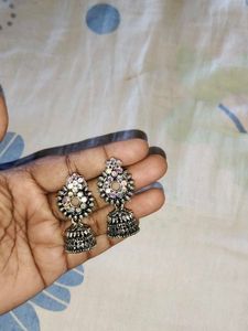 Silver Jhumka Earrings