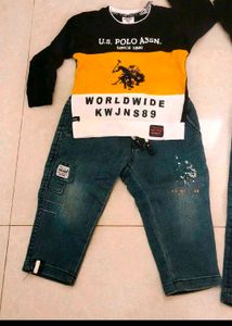 Combo Of 4 Branded Denim Tshirt Set