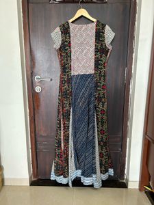 Elegant Floral Print Long Gown